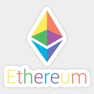 Ethereum Logo Rainbow, ETH Prism, Gift for Cryptocurrency Lover, Gift for Crypto Trader Sticker